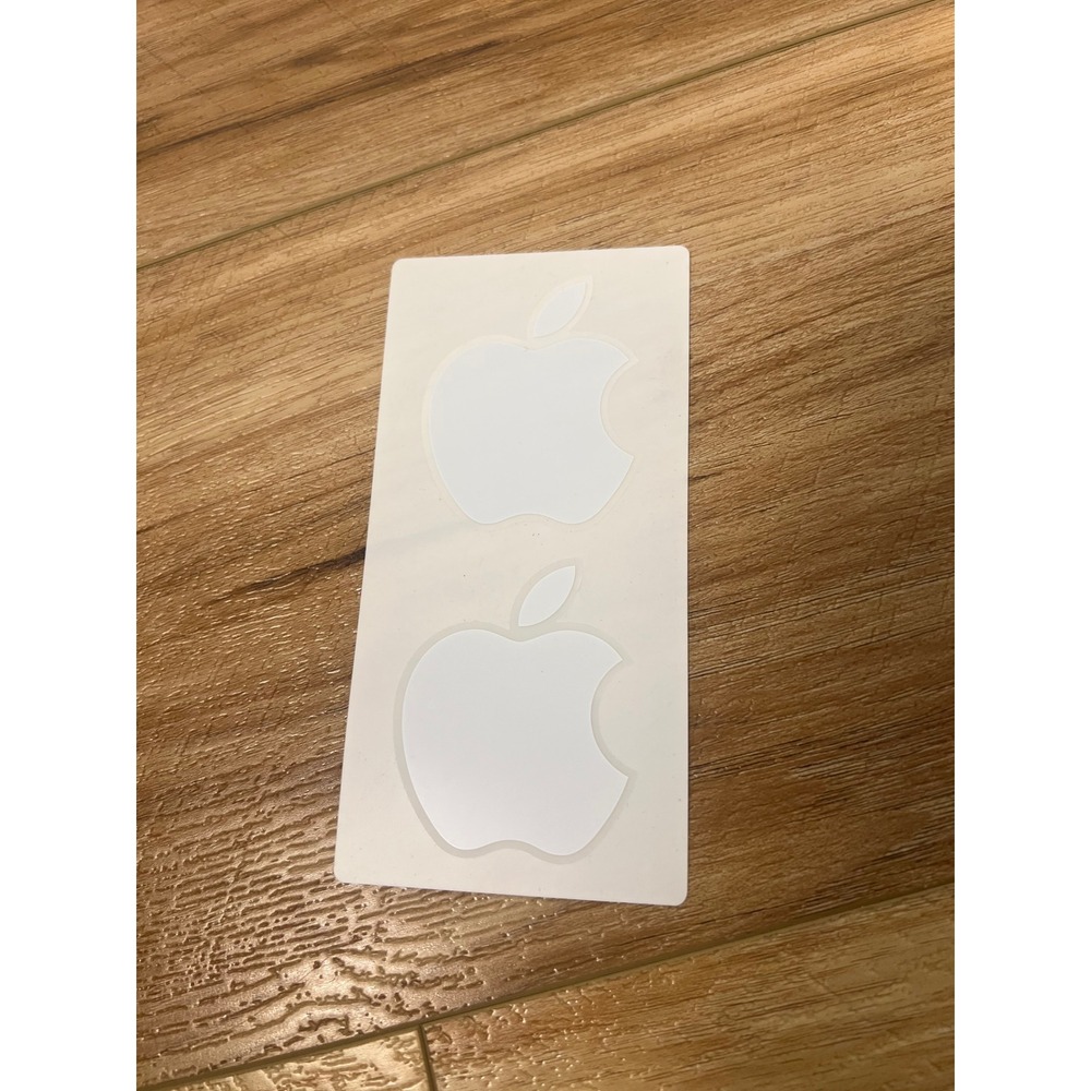 Apple Logo Stickers OEM White Die Cut Decal Pair Tech Accessories